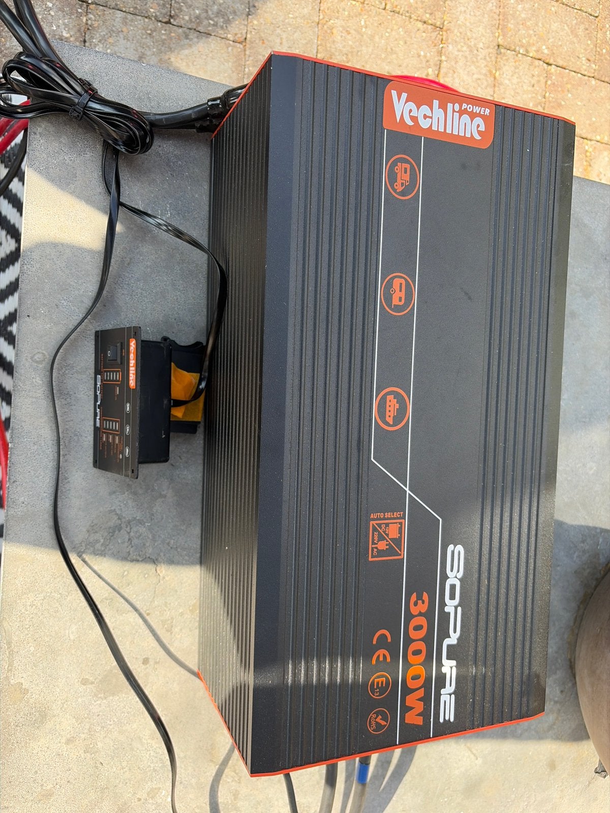Vechline Power Sopure 3000 Watt Omvormer Inverter 12V - 230V, Ophalen of Verzenden, Zo goed als nieuw