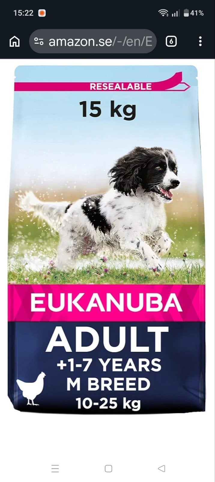 15 kilo eukanuba adult medium kip, Ophalen, Hond