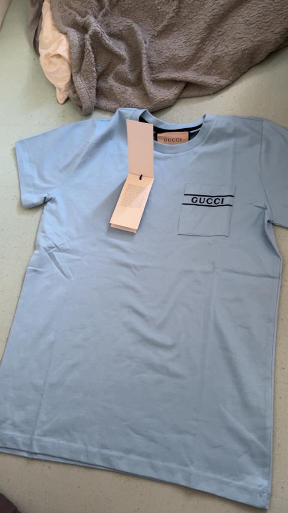 Gucci shirtje, Ophalen of Verzenden, Zo goed als nieuw, Blauw, Korte mouw