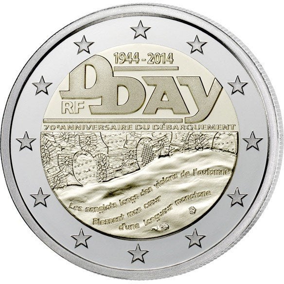 2 euro Frankrijk 2014 - D-Day (UNC), Ophalen of Verzenden, Frankrijk, 2 euro, Losse munt