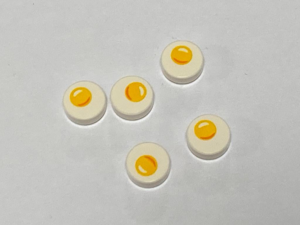 Partij nieuwe Lego 5x witte 1x1 ei tegels, Overige thema's, Lego, Nieuw, Ophalen of Verzenden