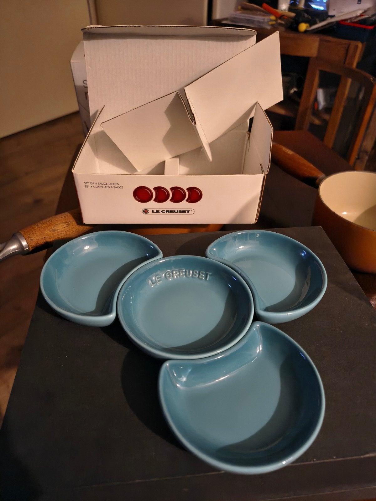 Le Creuset Sausschaaltjes., Huis en Inrichting, Ophalen of Verzenden, Nieuw, Gietijzer