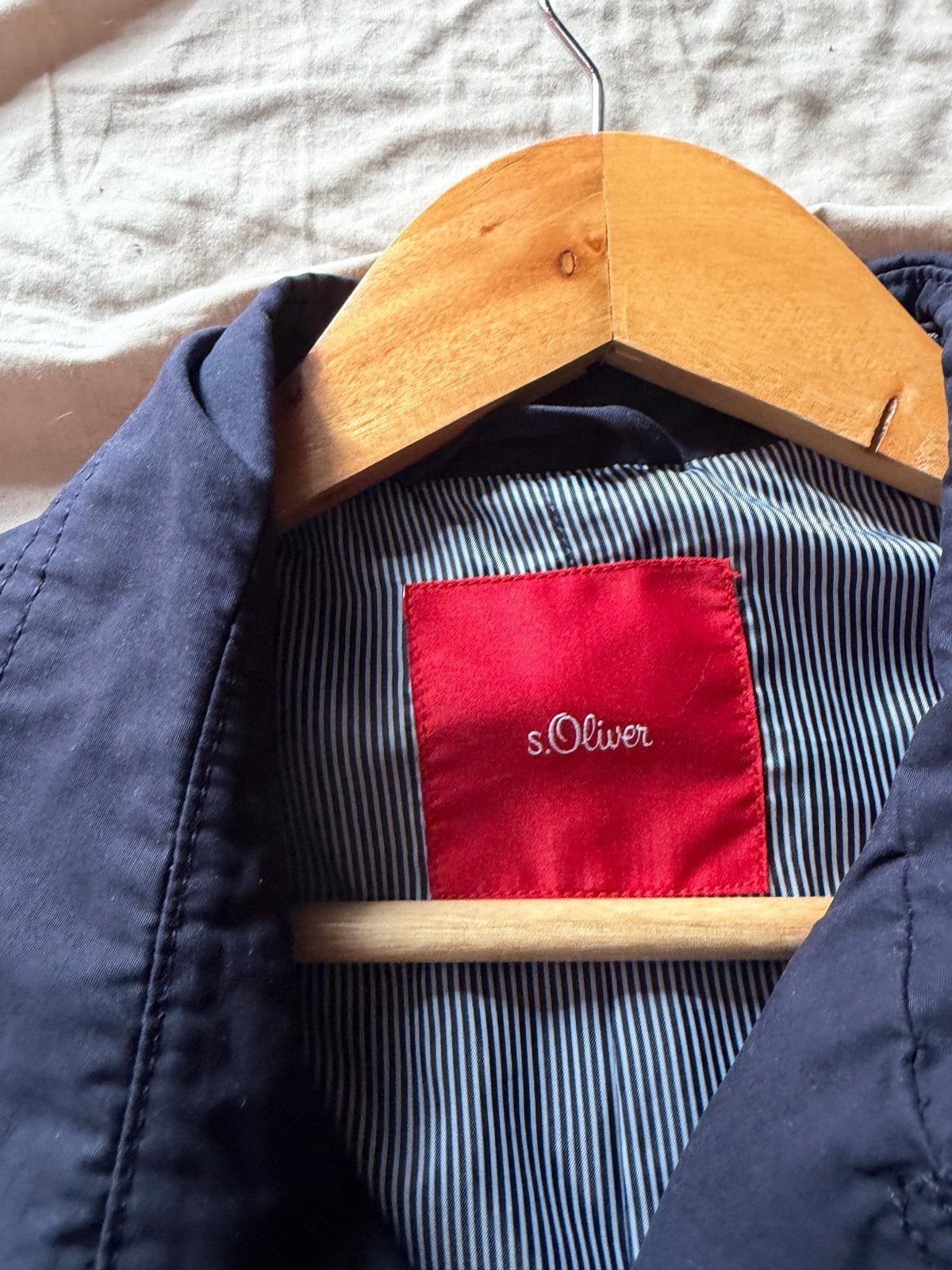 S.Oliver Trenchcoat Dames Maat 38 Donkerblauw, Kleding | Dames, Jassen | Zomer, Verzenden, Zo goed als nieuw, Maat 38/40 (M), Blauw