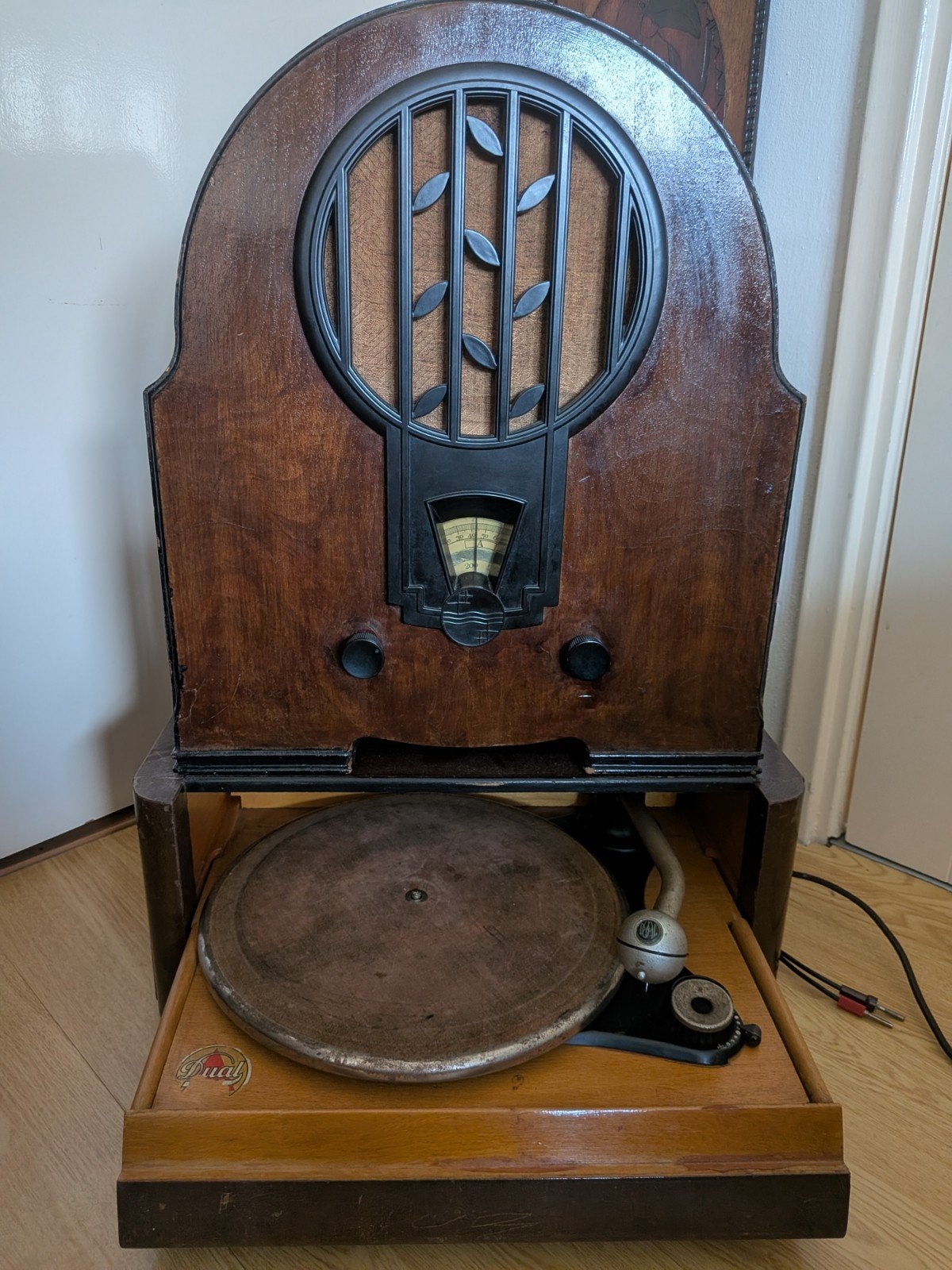 Philips lentebode 634A + dual platenspeler uit 1940, Ophalen