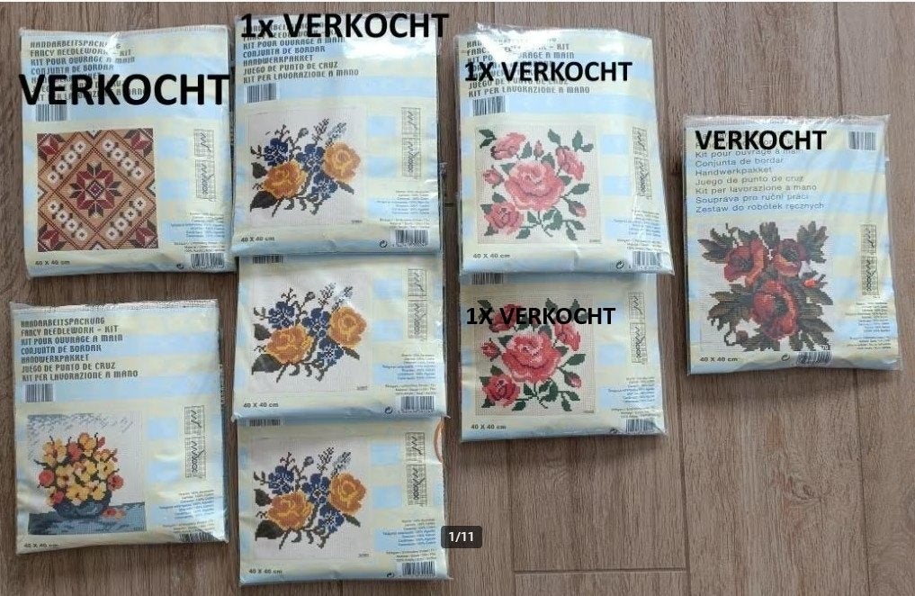 NIEUW handwerkpakket kruissteek borduren 40 x 40 cm kussen, Hobby en Vrije tijd, Ophalen of Verzenden, Nieuw, Handborduren, Borduurpakket