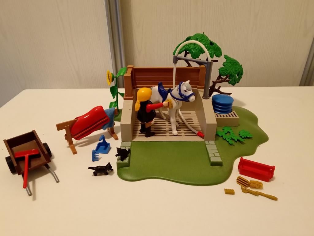 Playmobil 4193 paardenwasplaats met verzorger compleet, Kinderen en Baby's, Speelgoed | Playmobil, Ophalen of Verzenden, Gebruikt