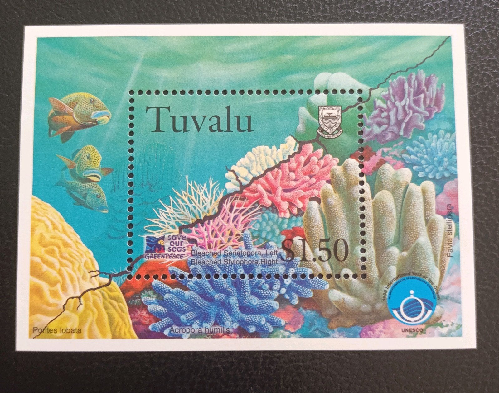 Tuvalu block sea life , green peace MNH, Verzenden, Postfris