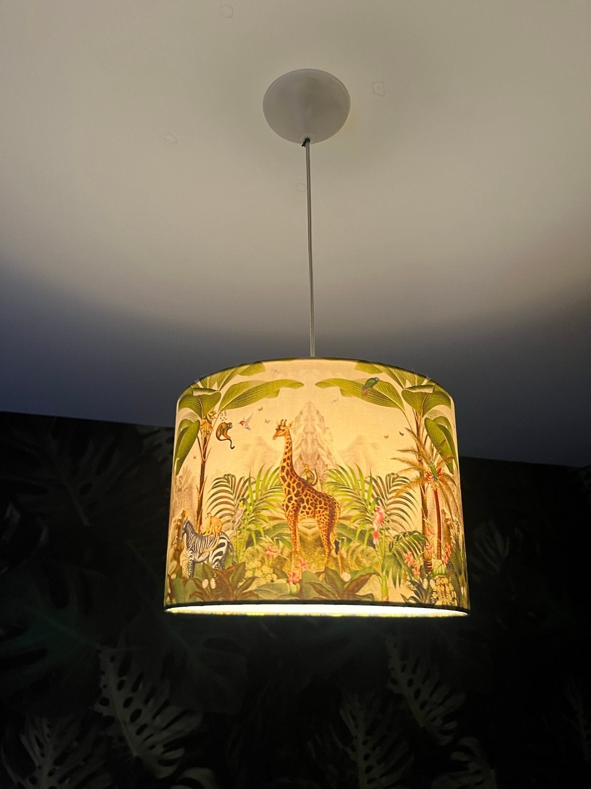 Jungle hanglamp voor kinderkamer, Ophalen of Verzenden, Zo goed als nieuw, Stof, Minder dan 50 cm