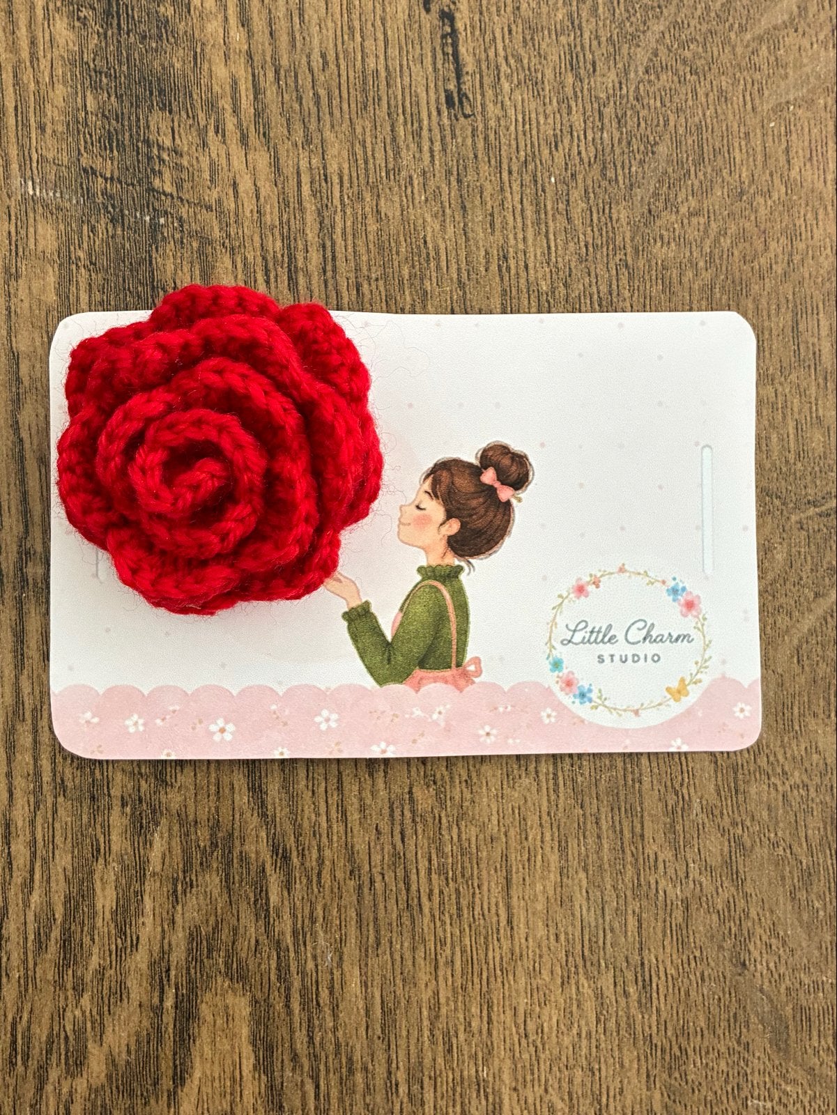 Handgemaakte rode bloemen haarclip - 6 cm, Ophalen of Verzenden, Nieuw
