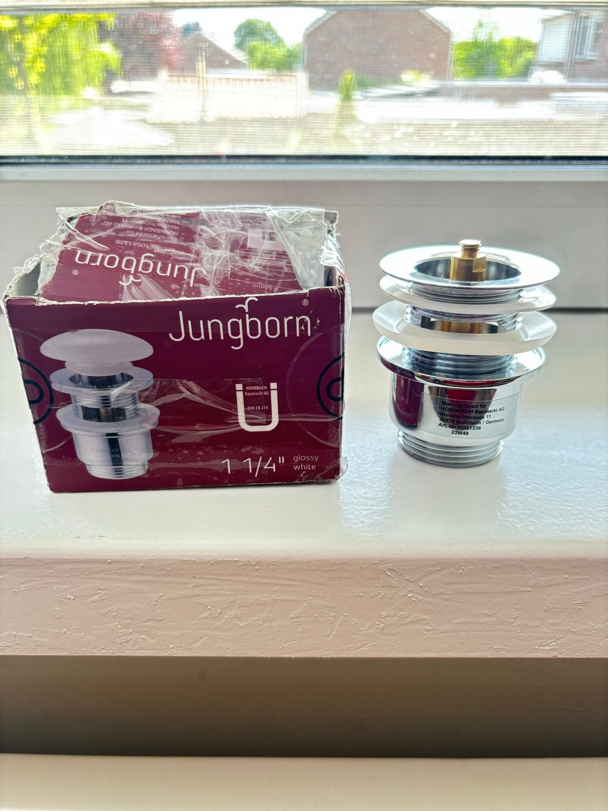 Jungborn Wastafelplug Pop-up Wit 1 1/4 inch - Nieuw, Ophalen of Verzenden, Nieuw, Wastafel