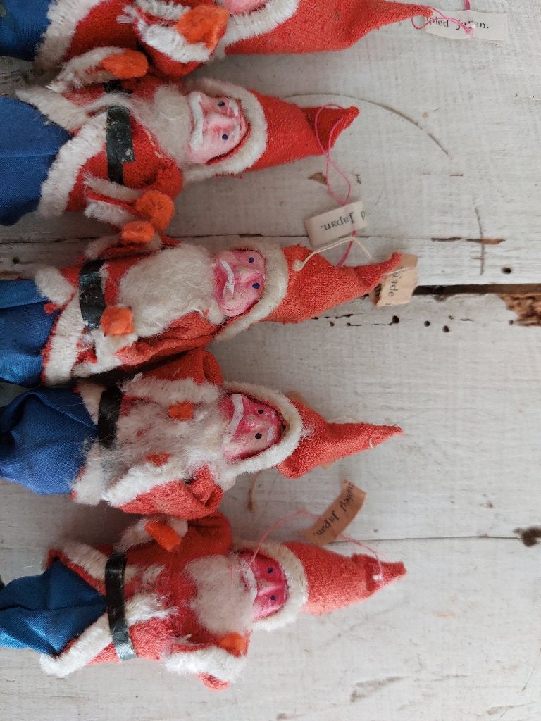 Oud oude chenille kerstman kerstmannetje kerst versiering, Ophalen of Verzenden