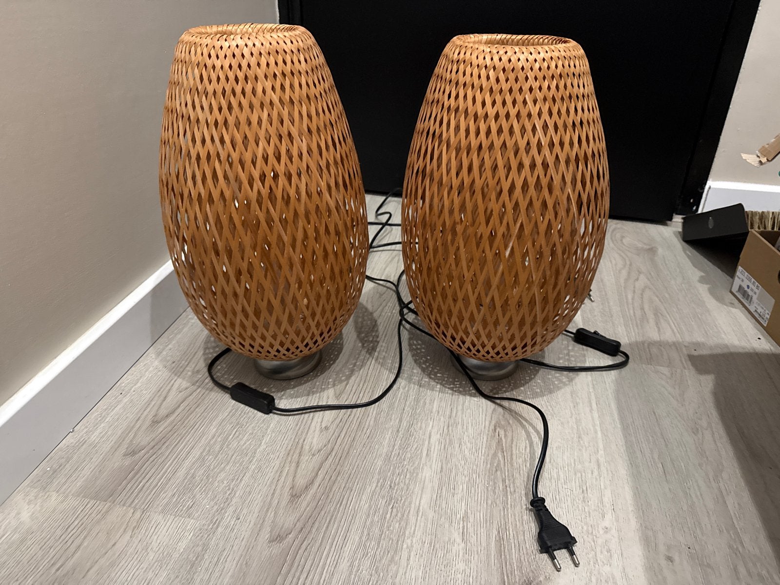 IKEA Böja Tafellamp - Bamboe Design 2 stuks, Huis en Inrichting, Lampen | Tafellampen, Ophalen, Met schakelaar, Natuurlijk materiaal