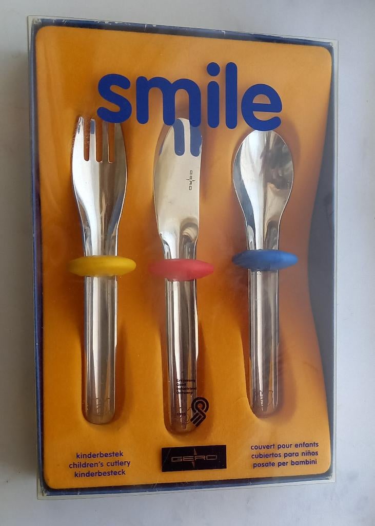 3 Delig Gero Smile kinderbestek, Verzenden, Nieuw, Rvs of Chroom
