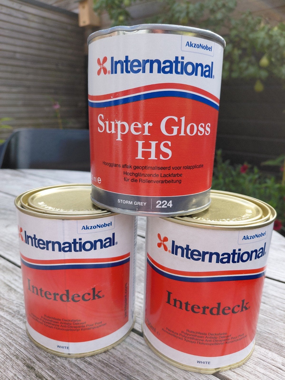 International Verf: Super Gloss HS en Interdeck, Nieuw, Ophalen of Verzenden, Lak, Grijs