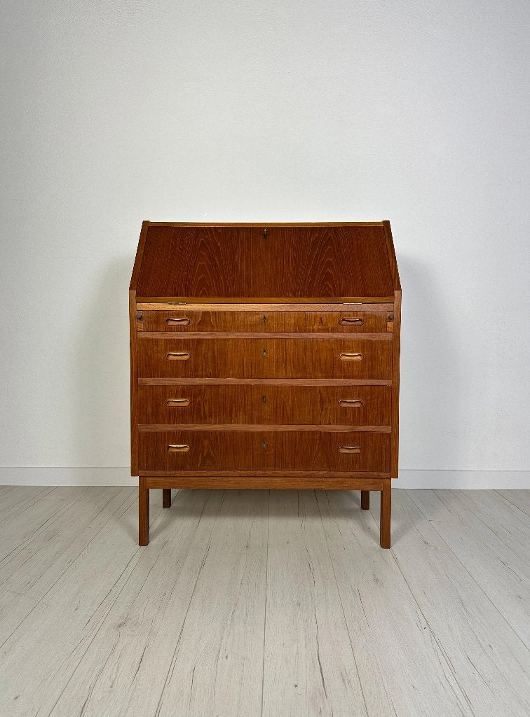 Deense teak secretaire vintage mid century design 60s, Ophalen of Verzenden, Zo goed als nieuw, Vintage