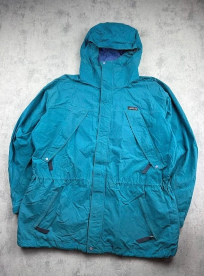 Vintage blauw/groene windbreaker van Patagonia XL, Ophalen of Verzenden, Gedragen, Maat 46/48 (XL) of groter, Blauw
