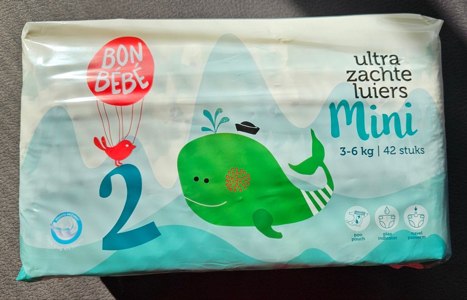 Bon Bébé luiers maat 2 (Mini, 3-6 kg) - 42 stuks, Kinderen en Baby's, Ophalen of Verzenden, Nieuw