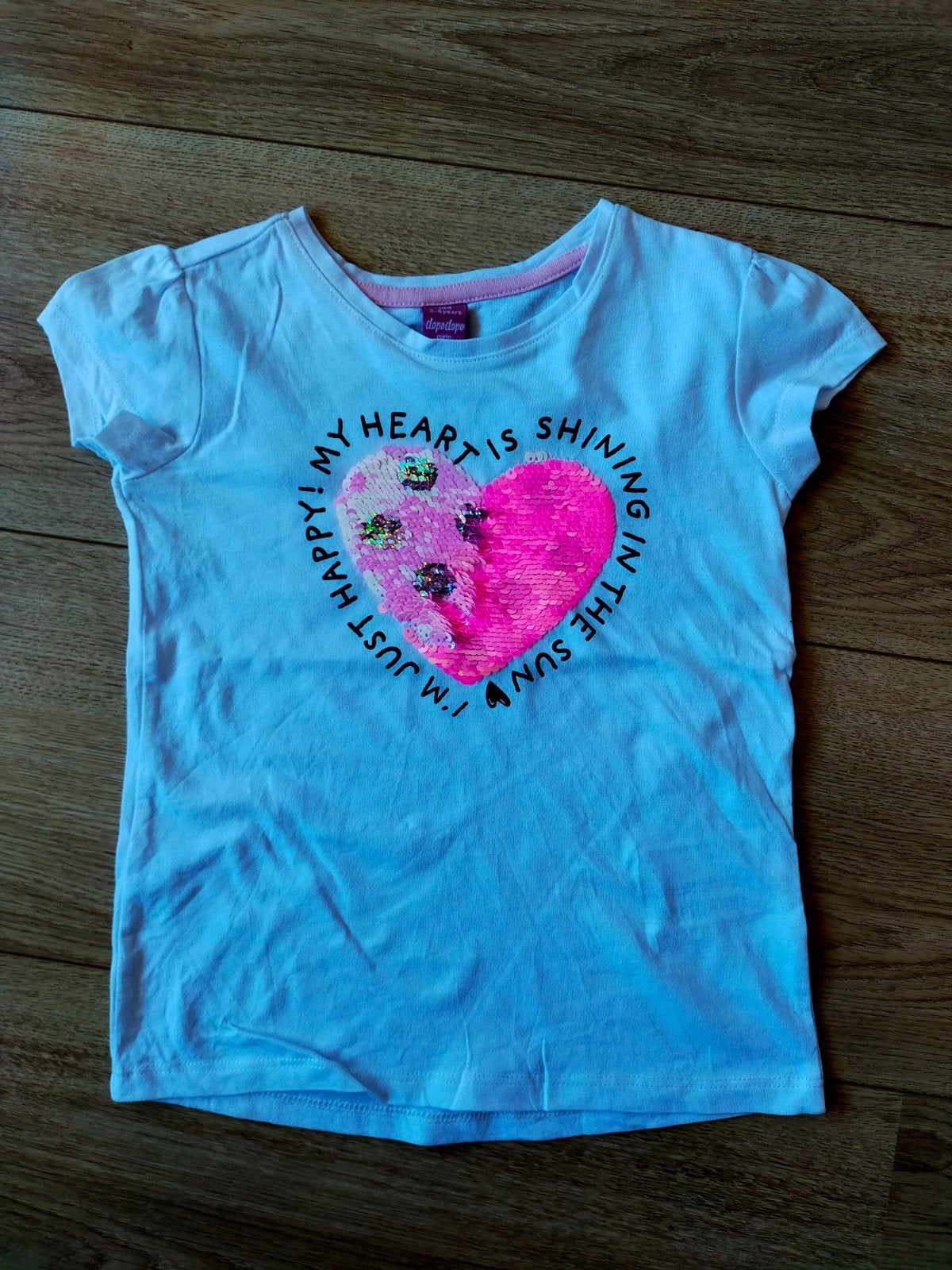 Zgan! Schattig shirt omkeerbare pailletten Dopodopo! Mt 104, Meisje, Ophalen of Verzenden, Zo goed als nieuw, Dopodopo