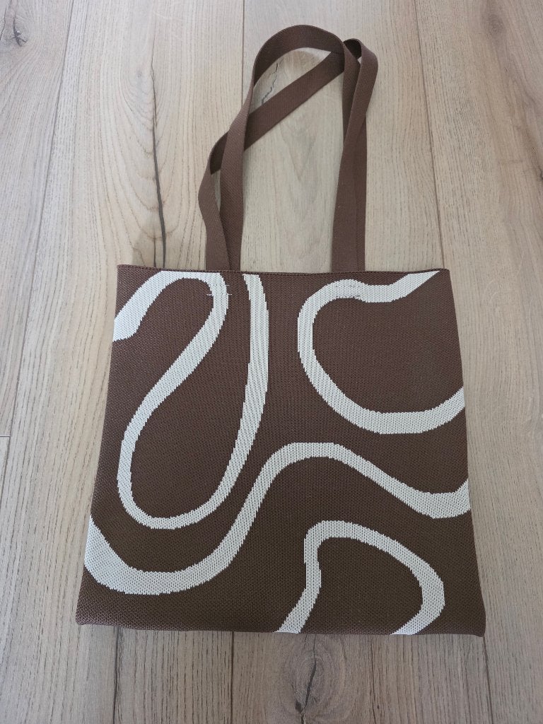 Schoudertas shopper bruin beige, Ophalen of Verzenden, Zo goed als nieuw, Bruin, Overige merken