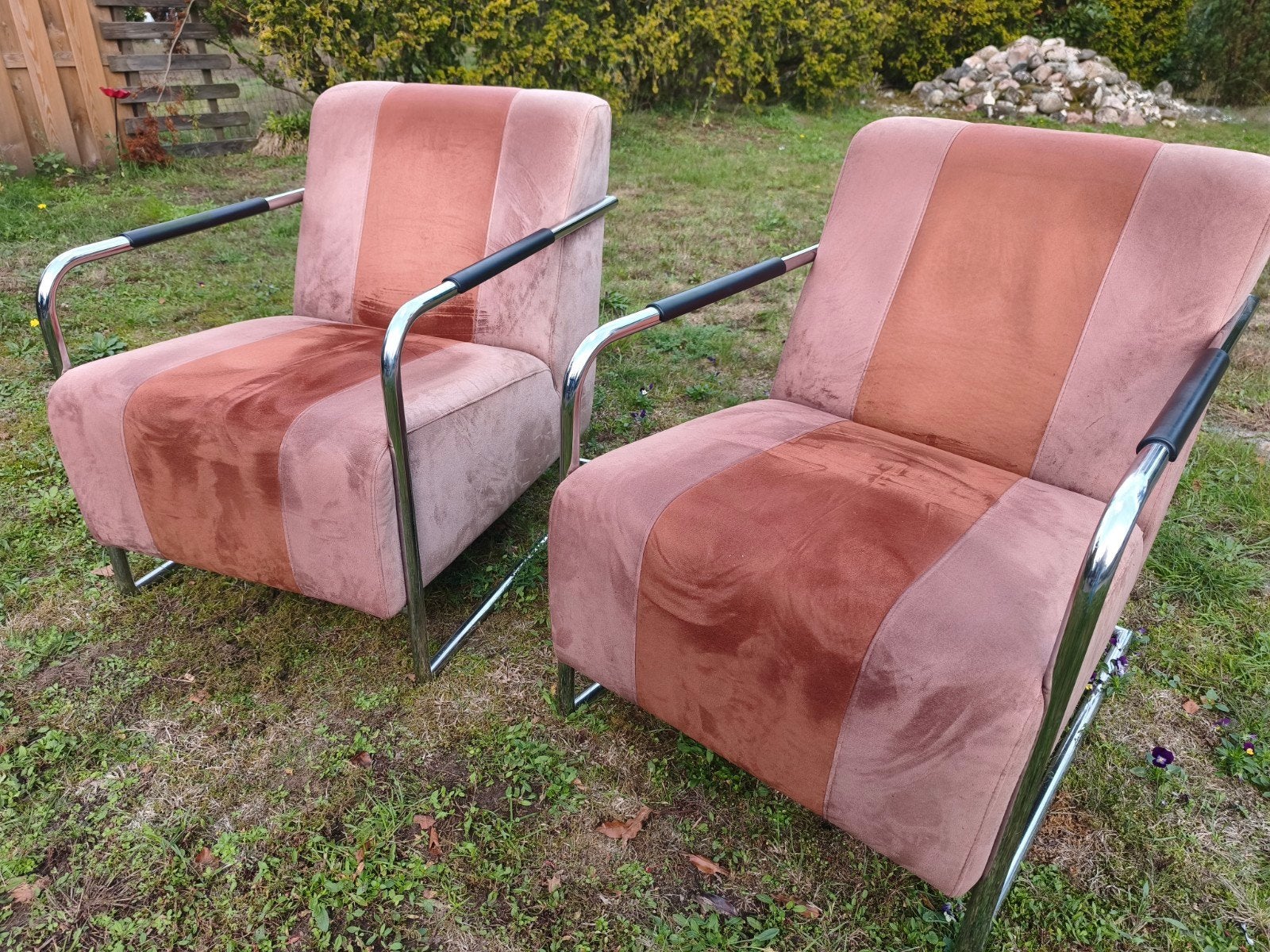2 x Bauhaus stoel Leder, Ophalen, Bruin, Zo goed als nieuw, Leer