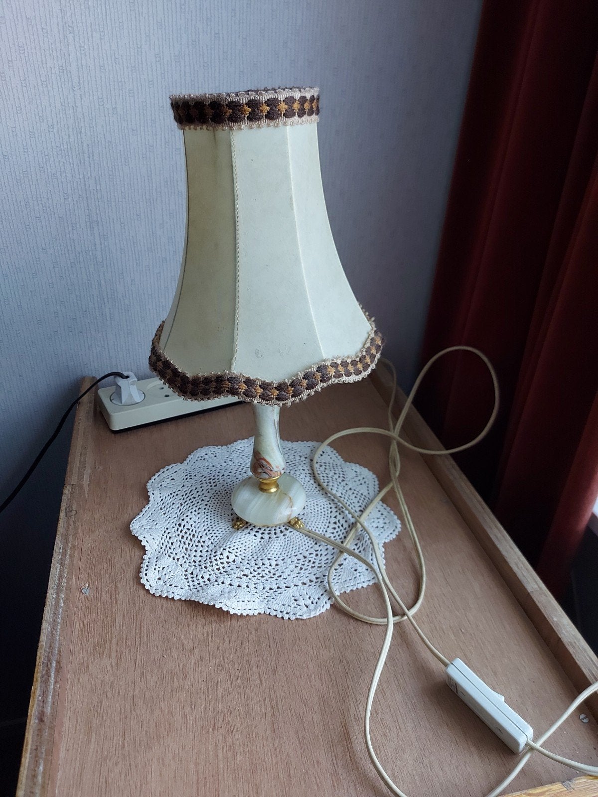 Vintage Lamp  lampje met marmeren voet 36 cm hoog, Ophalen, Vintage