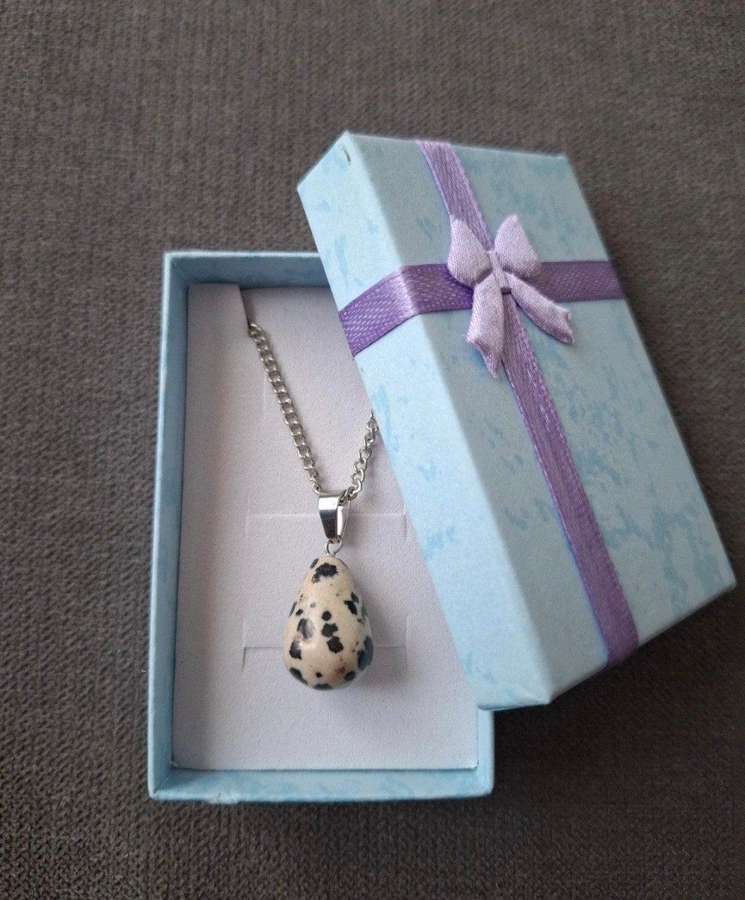 Ketting natuursteen hanger steen jaspis edelsteen, Sieraden, Tassen en Uiterlijk, Kettingen, Met edelsteen, -, Wit, -