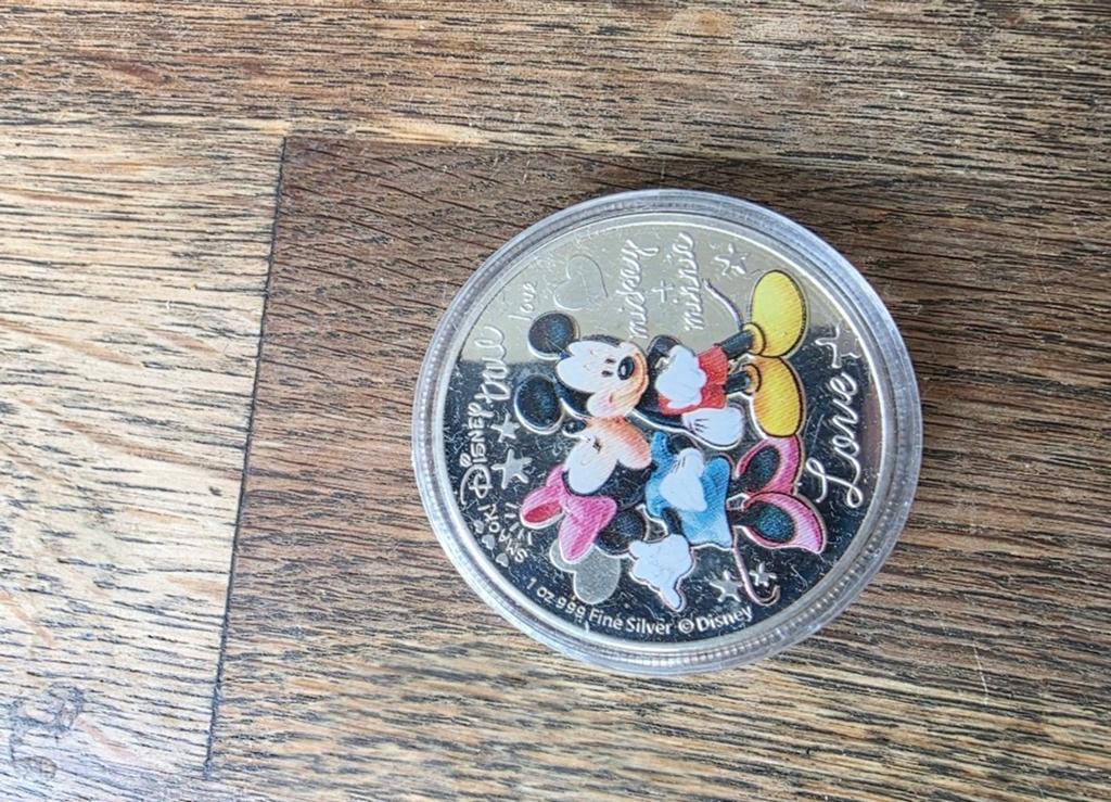 Disney Mickey & Minnie 1 ounce zilveren munt Niue 2015, Postzegels en Munten, Ophalen of Verzenden, Overige landen, Losse munt