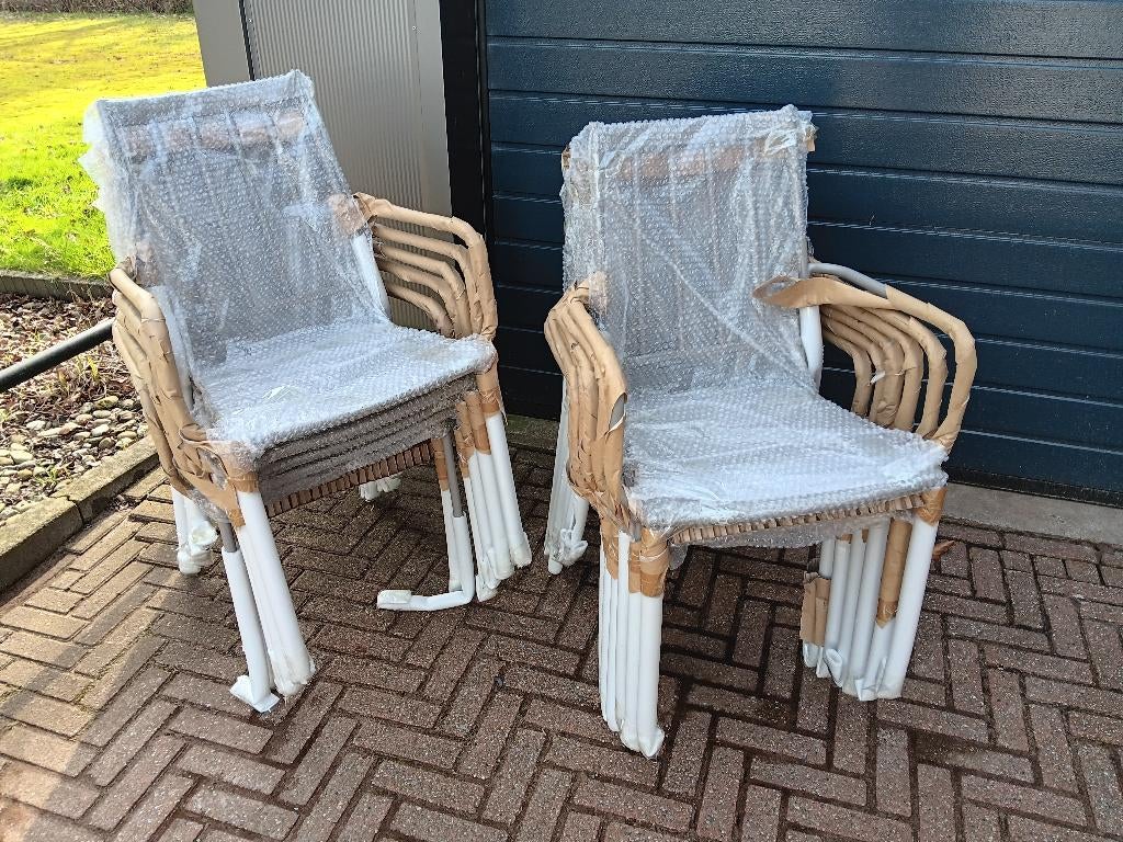 125 nieuwe metalen horeca terrasstoelen-terras stoelen, Ophalen, Terras, Zo goed als nieuw, Metaal