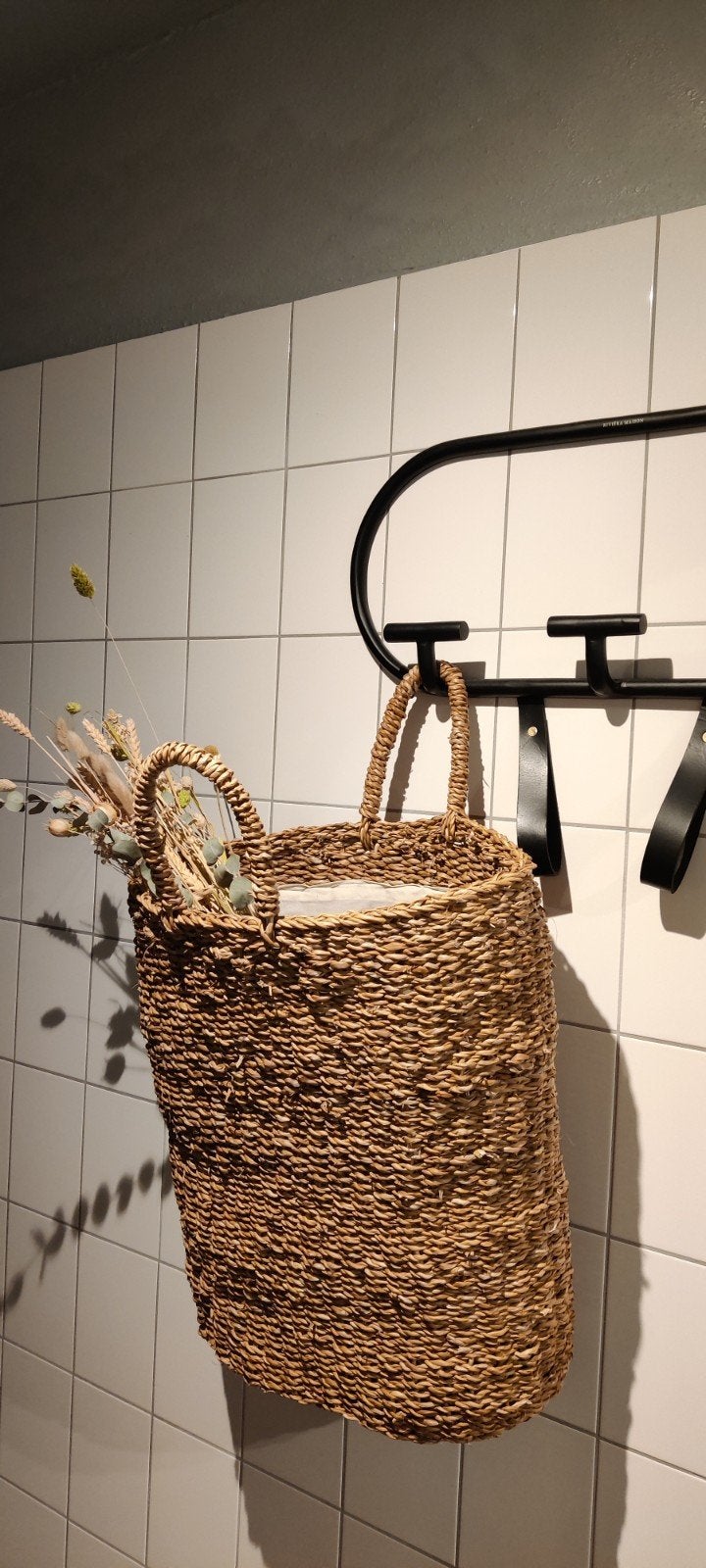 H&M Home grote zeegras mand met voering – Boho Stijl., Met handvatten, Mand, Verzenden, Rond