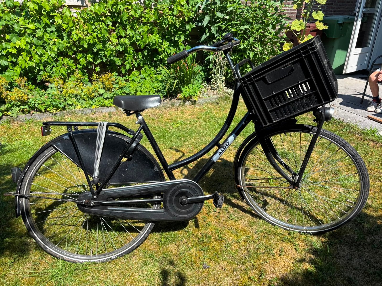 Aldo damesfiets met voordrager en krat, framehoogte 53 cm, Velgrem, Ophalen, Overige merken, 53 tot 56 cm