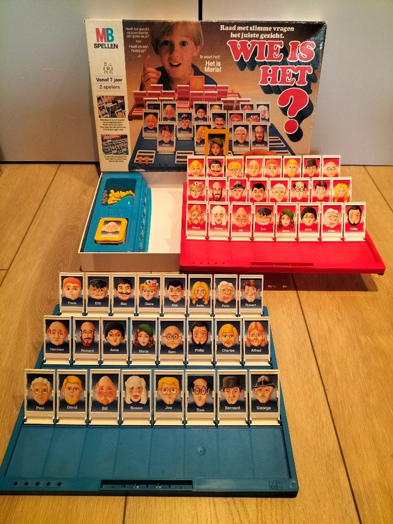 Wie is Het? - spel van MB Spellen - originele versie, Een of twee spelers, Ophalen of Verzenden, Gebruikt, MB spellen