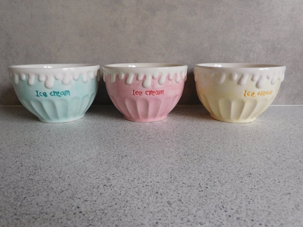 Kom 3x Ice Cream Riverdale Collection, Gebruikt, Overige merken, Ophalen of Verzenden, Kom(men)