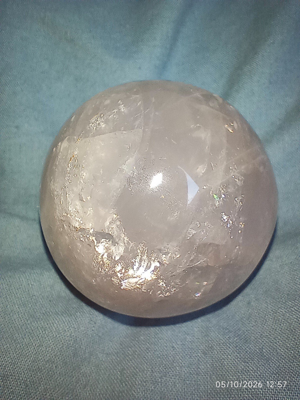 Blauwe rozenkwarts bol / Blue rosequartz sphere, Ophalen of Verzenden