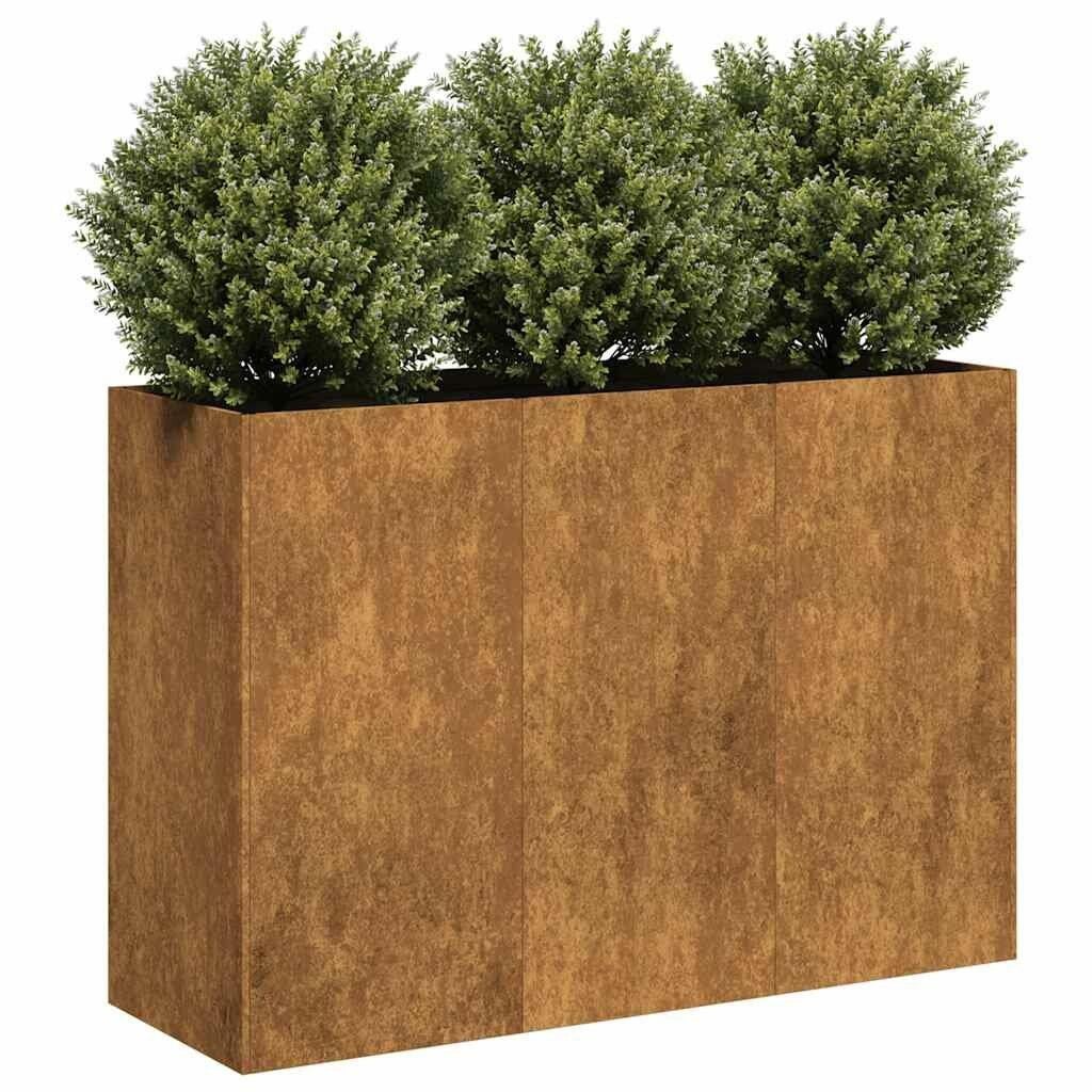 Plantenbak Weervast Staal Cortenstaal 120 x 40 x 80 cm, Verzenden, Nieuw, Balkon, Metaal