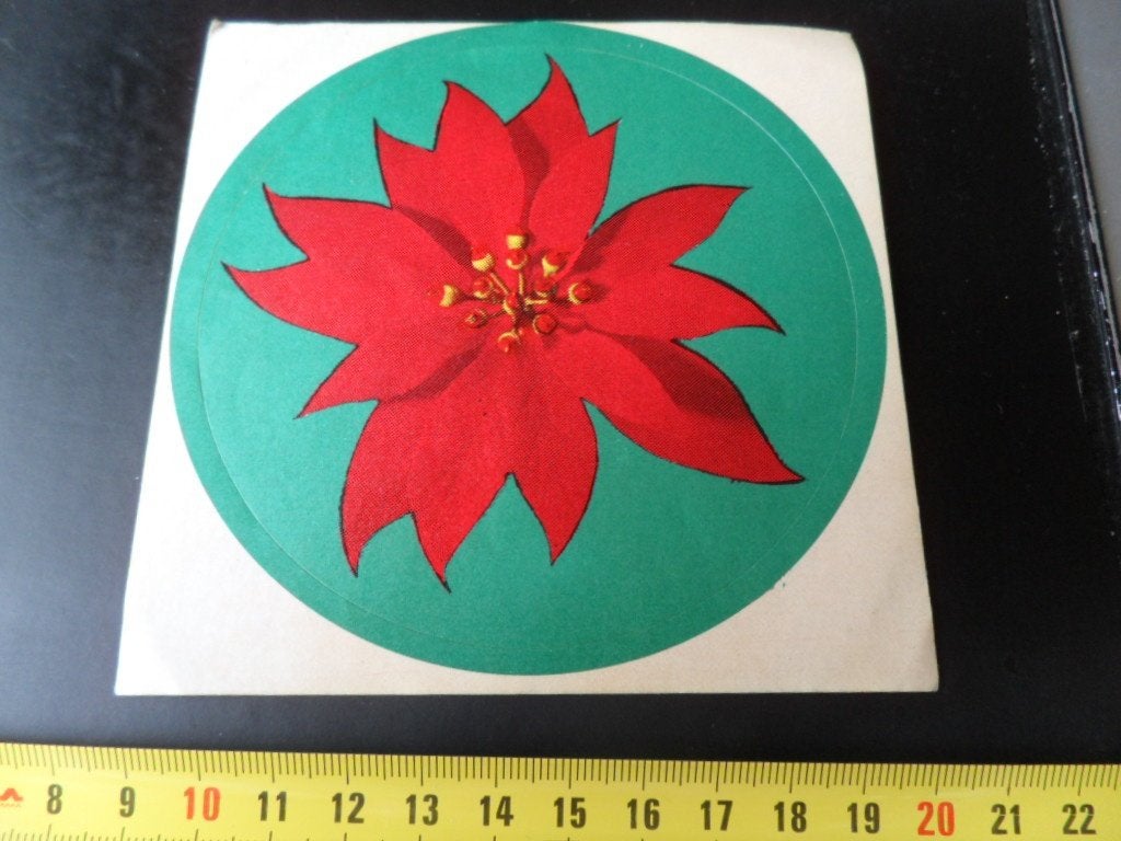 sticker bloem kerstroos, Ophalen, Zo goed als nieuw