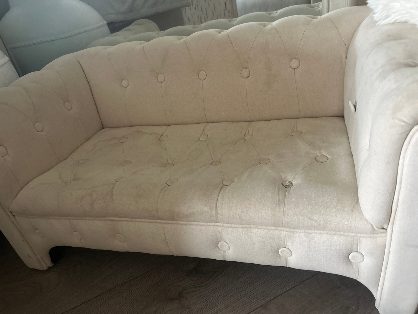 Bankje met opknapbeurt nodig - reinigen, Huis en Inrichting, Banken | Sofa's en Chaises Longues, Ophalen, Gebruikt, 150 tot 200 cm