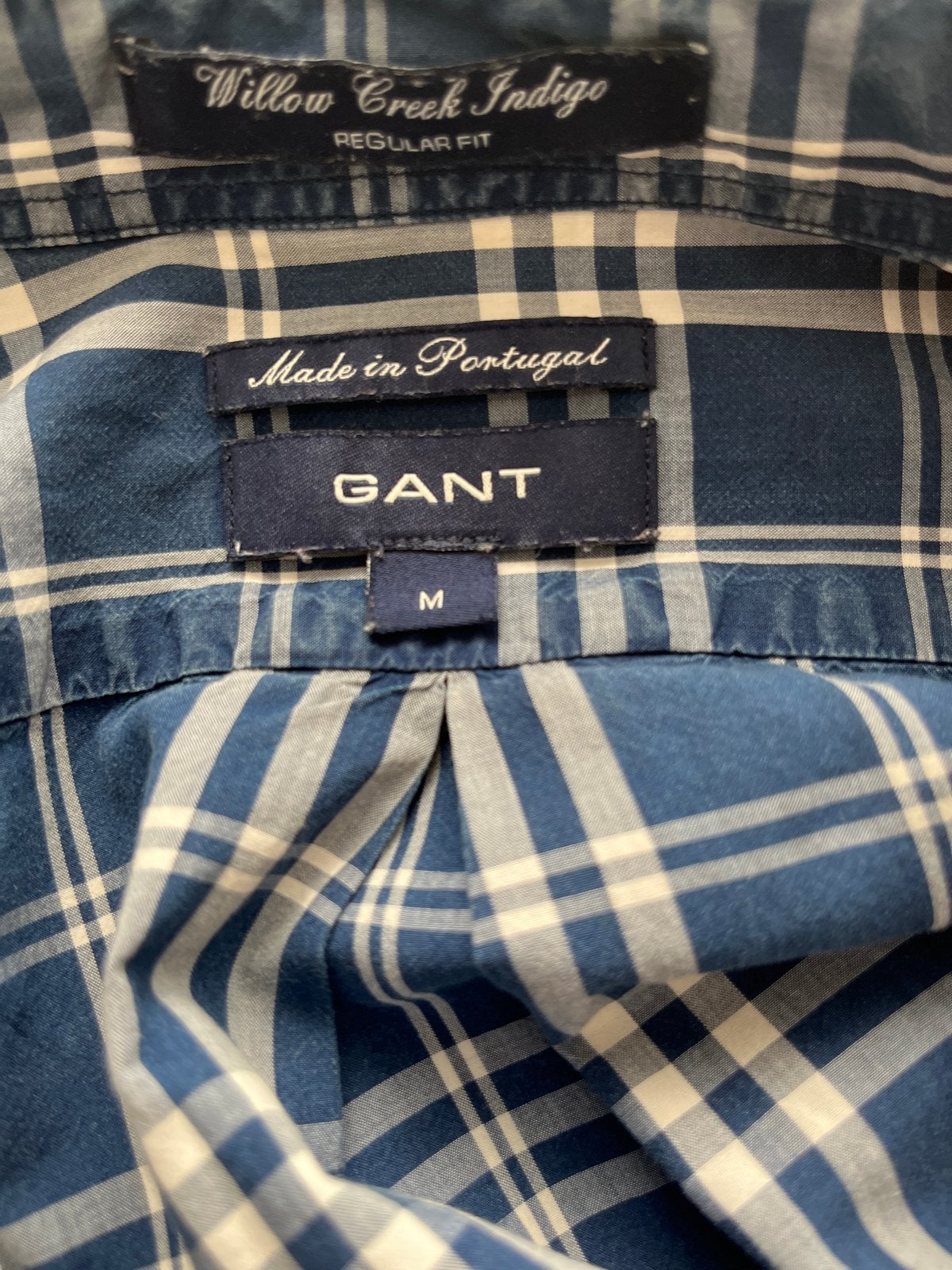 GANT Geruit Overhemd - Maat M, Ophalen of Verzenden, Gedragen, Blauw, Halswijdte 39/40 (M)