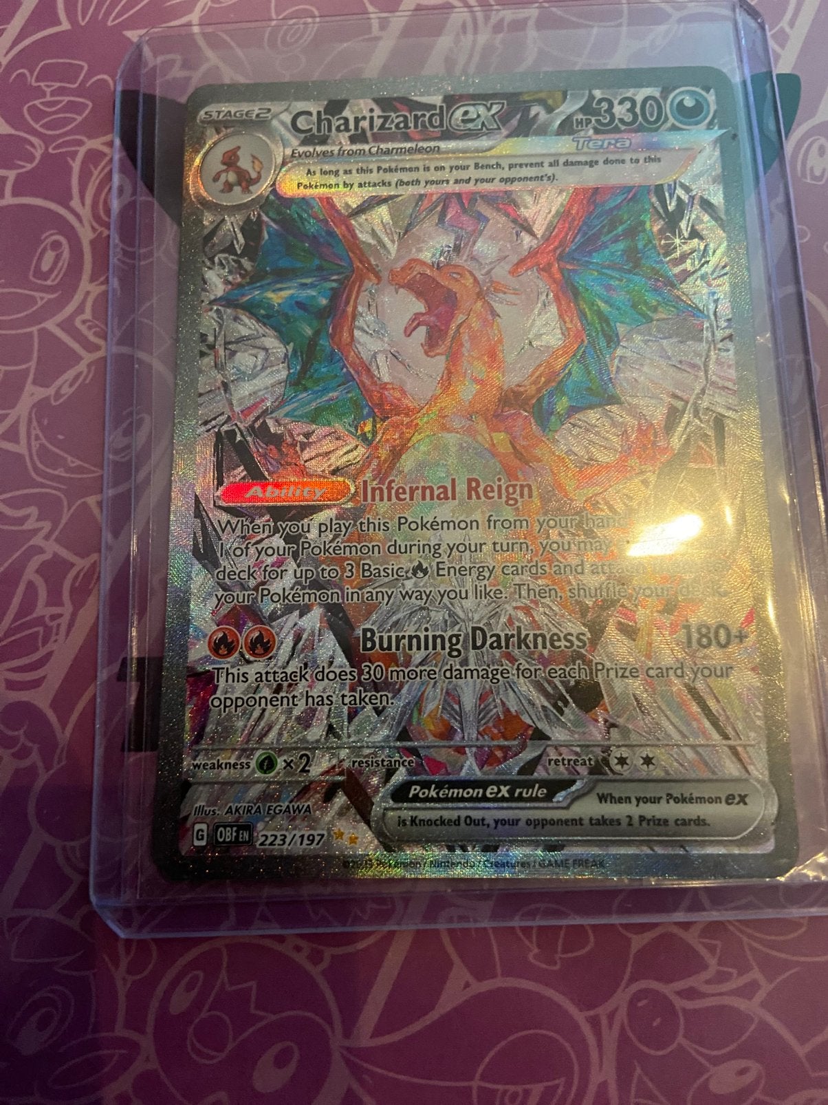 Charizard 223/197 OBF, Ophalen of Verzenden, Zo goed als nieuw, Losse kaart, Foil