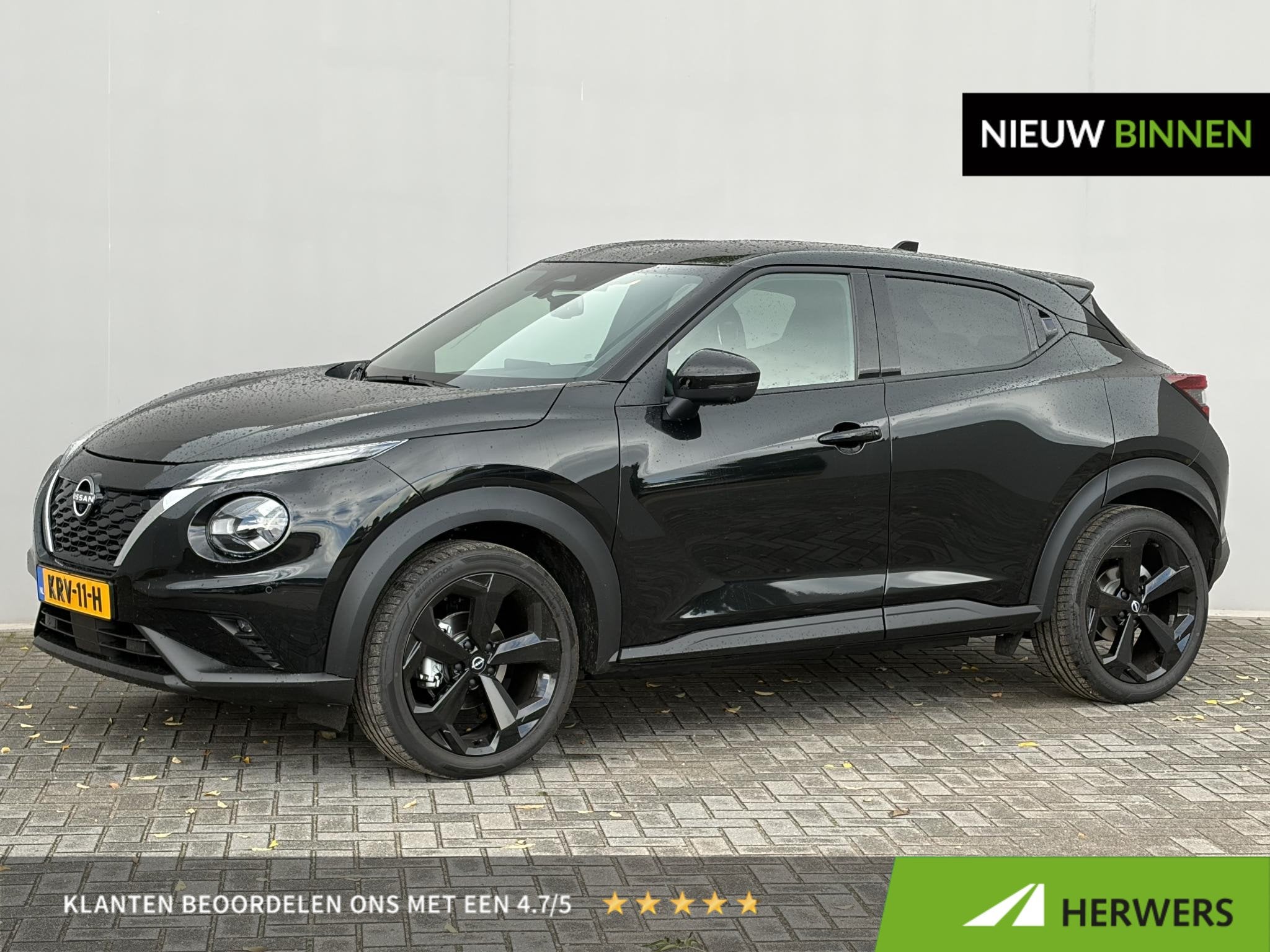 Nissan Juke 1.6 Hybrid Tekna / Adaptieve cruise control / 36, Auto's, Leder en Stof, Zwart, Origineel Nederlands, Bedrijf