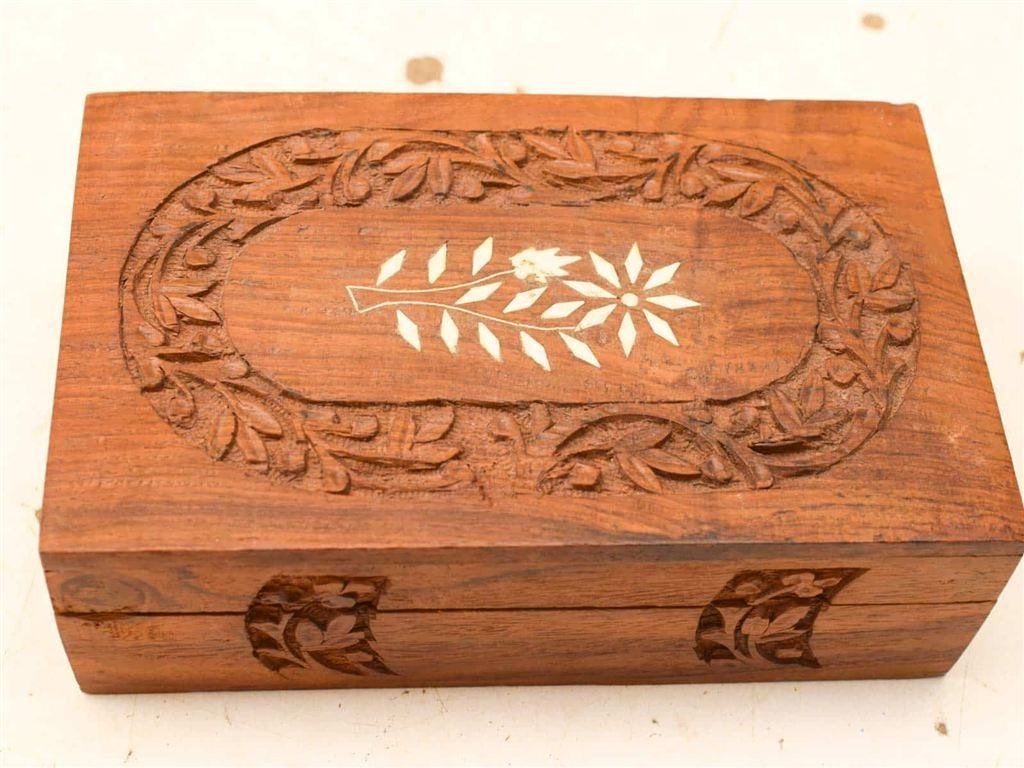 Houten kistje / sieradenkistje 52760, Ophalen of Verzenden, Gebruikt, Minder dan 50 cm, Minder dan 50 cm