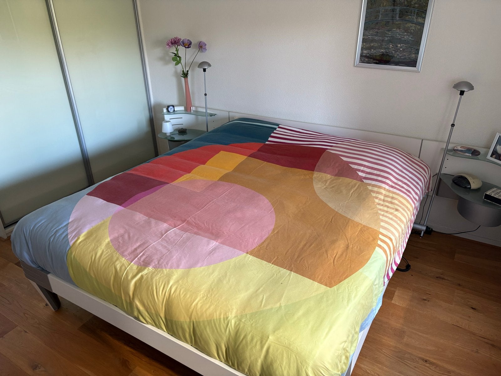 Auping next Tweepersoonsbed met verstelbare lattenbodems, Wit, Tweepersoons, Ophalen of Verzenden, 180 cm