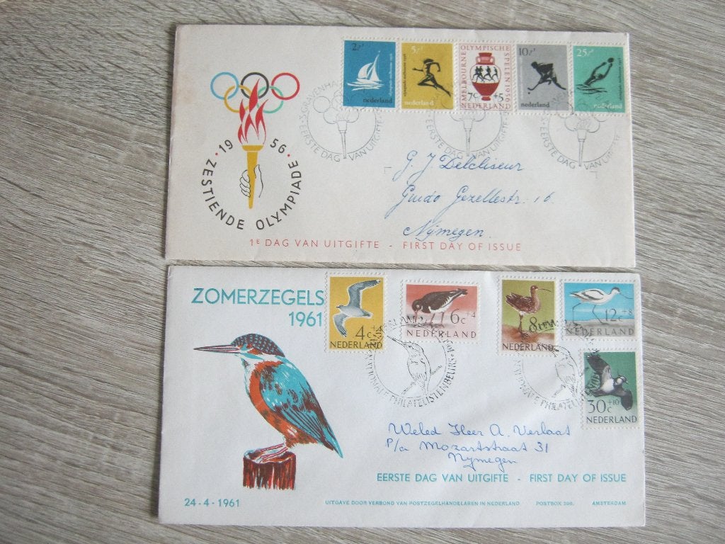 Leuk partijtje FDC's Nederland met betere, Postzegels en Munten, Postzegels | Nederland, Ophalen of Verzenden, Na 1940, Gestempeld