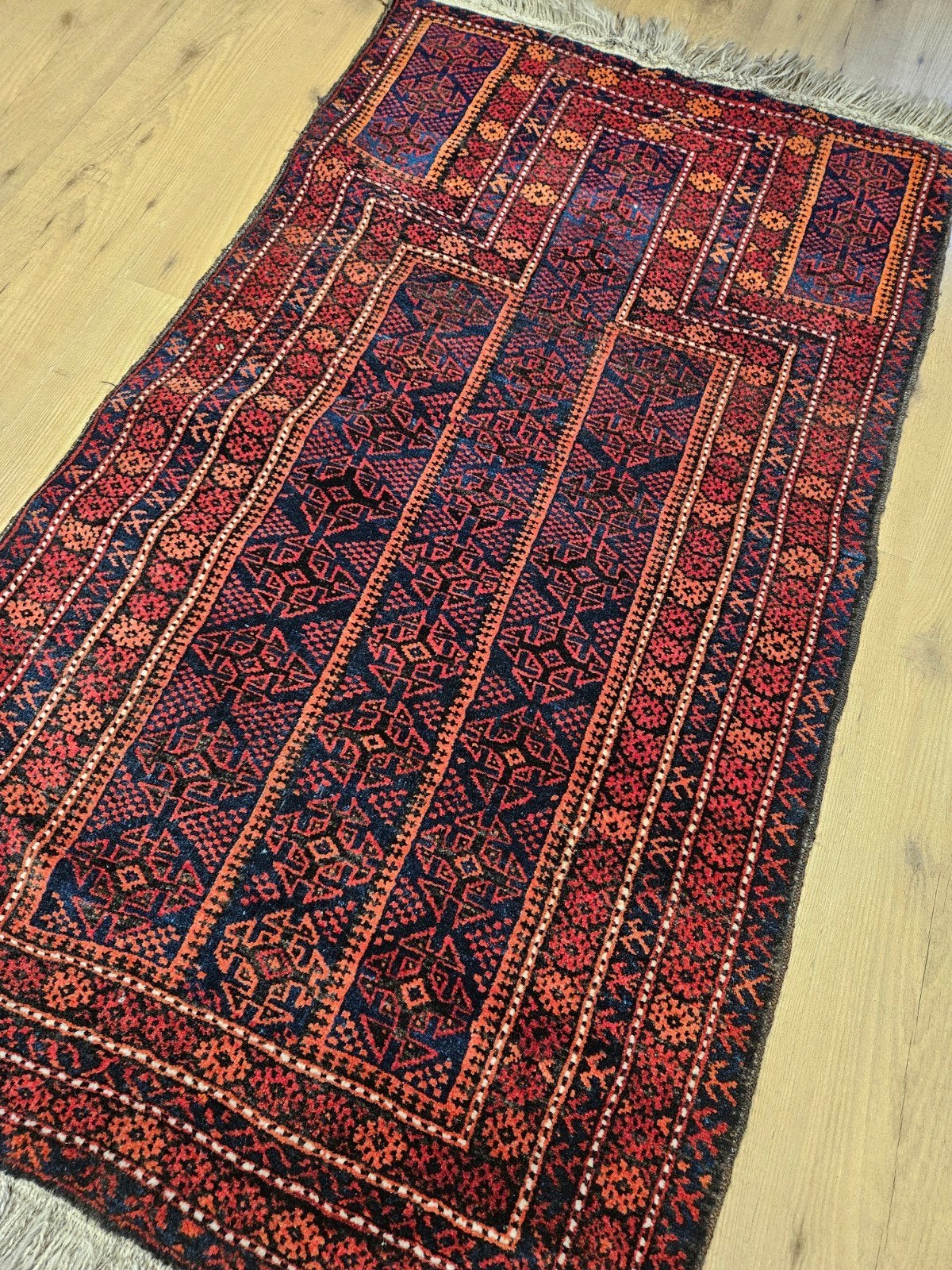 Vintage handgeknoopt perzisch tapijt beloutch 160x83, Info@SlatsAntiek.nl, Tweedehands, Perzisch, 150 tot 200 cm