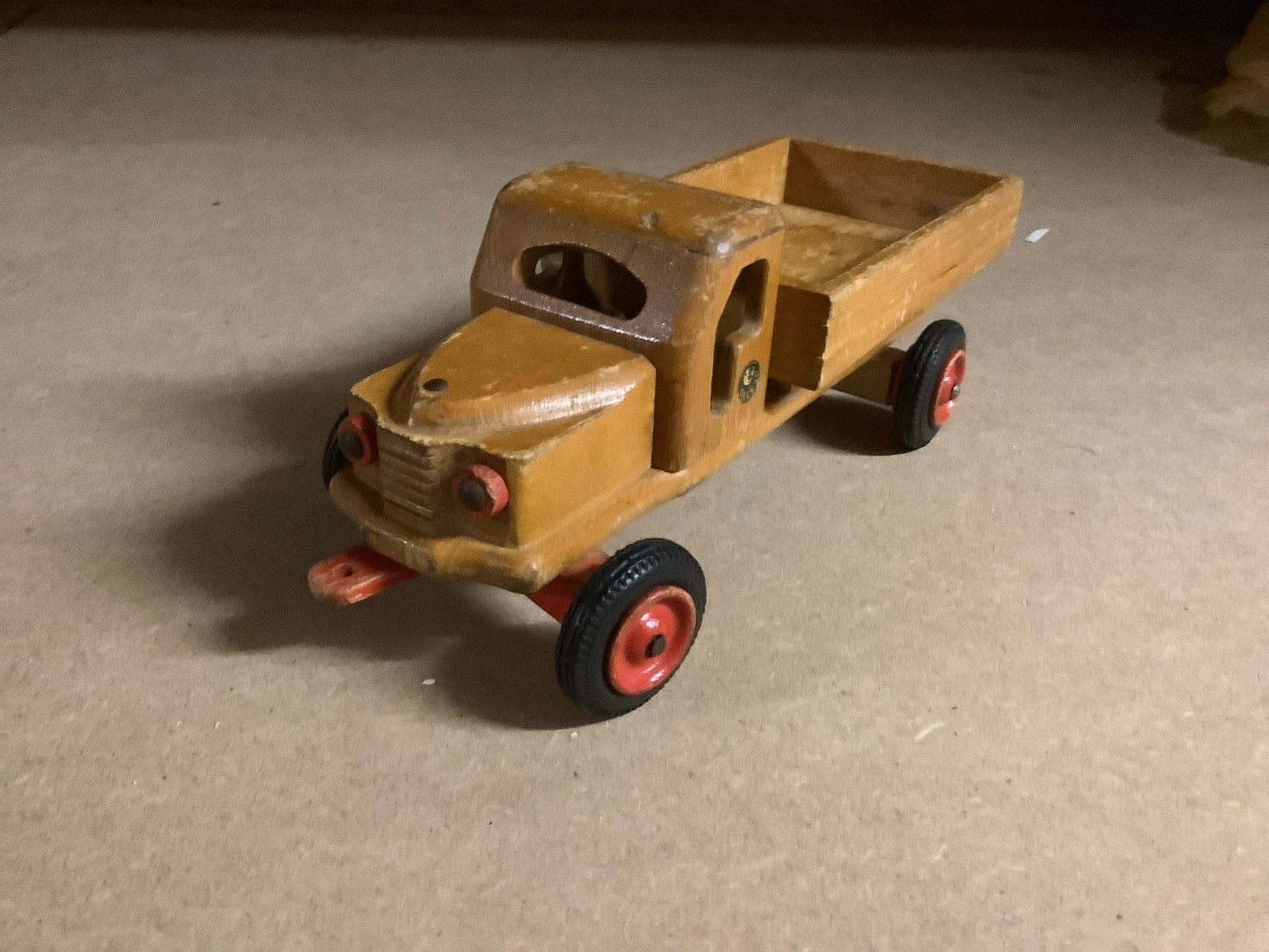 Vintage Houten Speelgoed Vrachtwagen - Gecévo, Antiek en Kunst, Ophalen of Verzenden