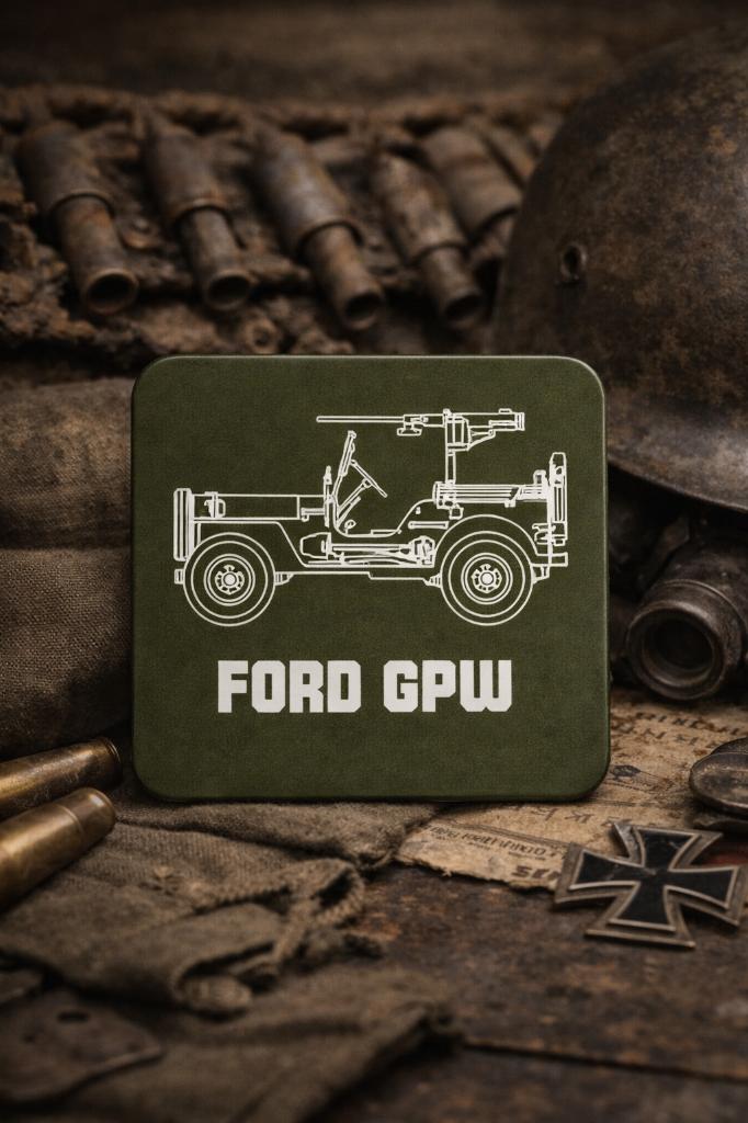 WW2 Ford GPW magneet - RJ Army, Verzamelen, Ophalen of Verzenden, Landmacht, Amerika, Embleem of Badge