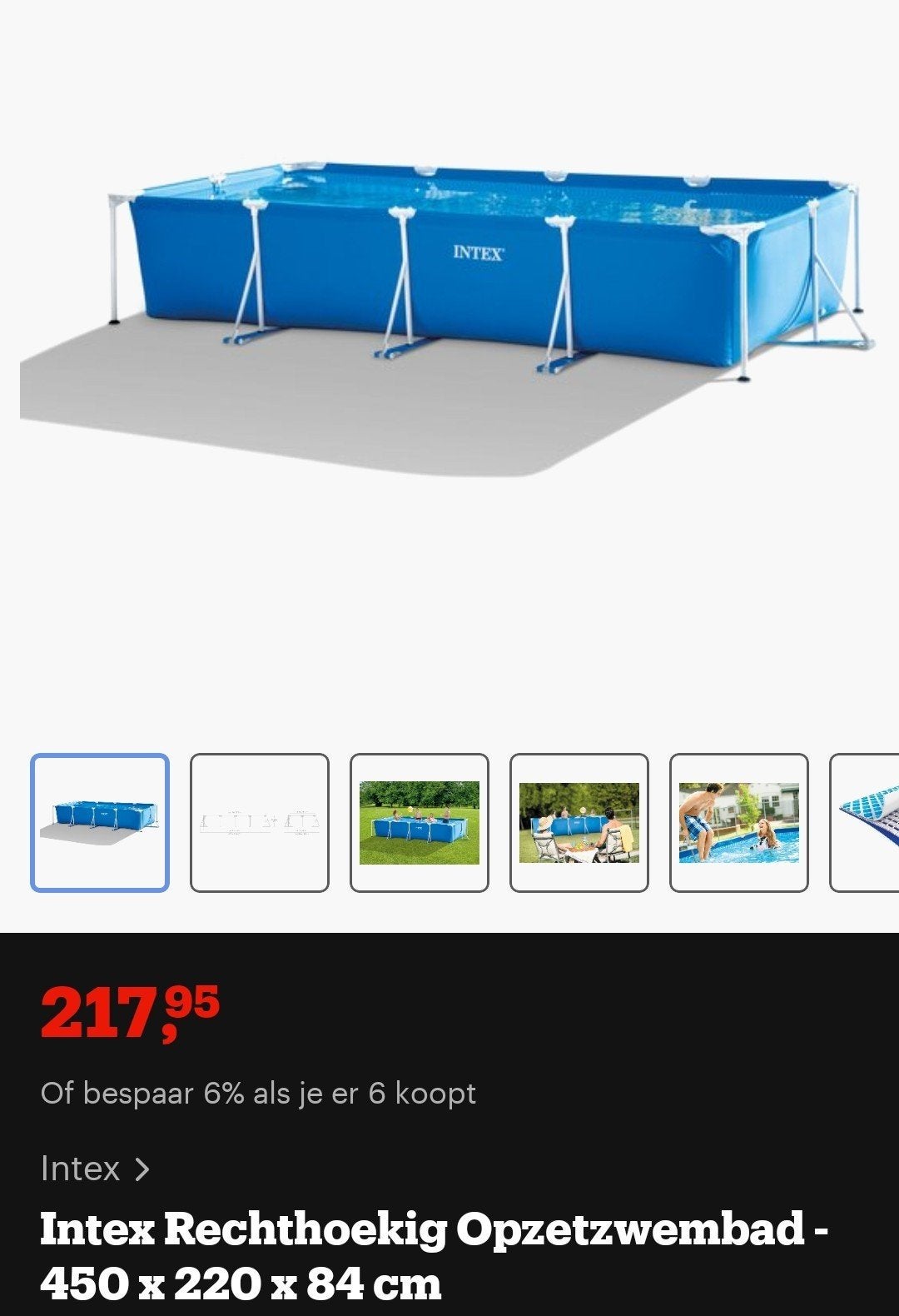 Intex Zwembad 450x220 met pomp en afdekzeil, Ophalen, Gebruikt, 200 tot 300 cm, 80 tot 120 cm