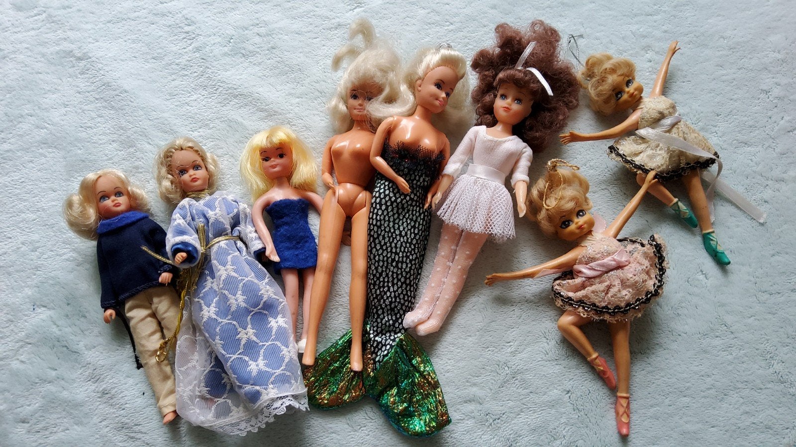8 Vintage mini Barbies Tiny ballerina Lesney 1974  Lucky pop, Ophalen of Verzenden, Gebruikt, Fashion Doll