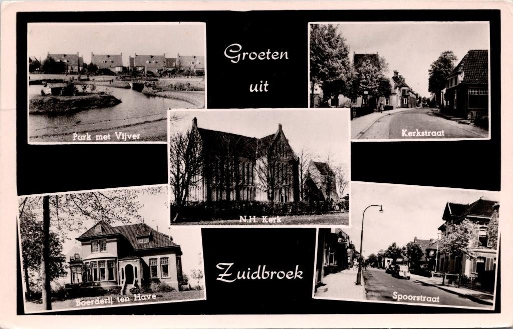 Groeten uit Zuidbroek (1955), Verzenden, 1940 tot 1960, Gelopen, Groningen