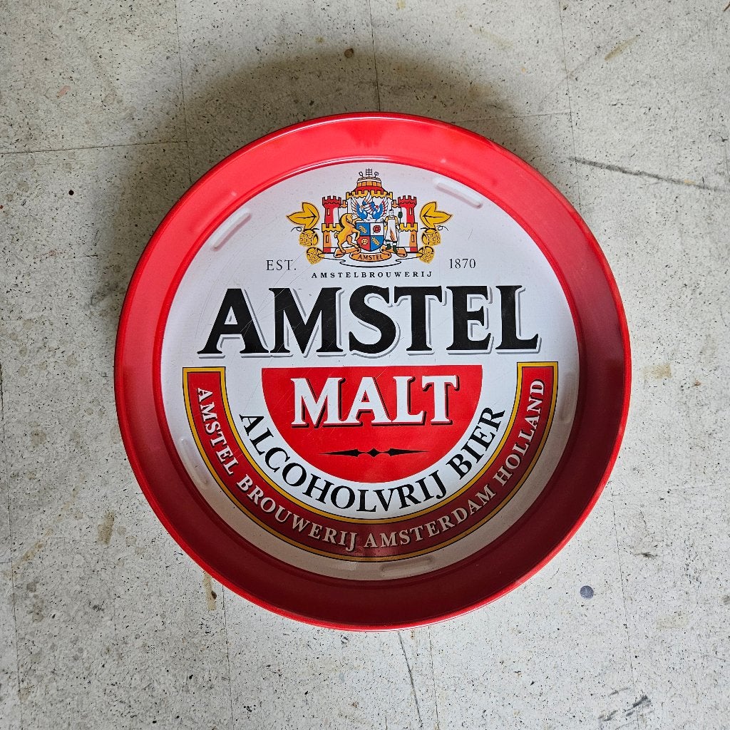 Amstel Malt Dienblad van metaal, Verzamelen, Biermerken, Ophalen of Verzenden, Zo goed als nieuw, Reclamebord, Plaat of Schild