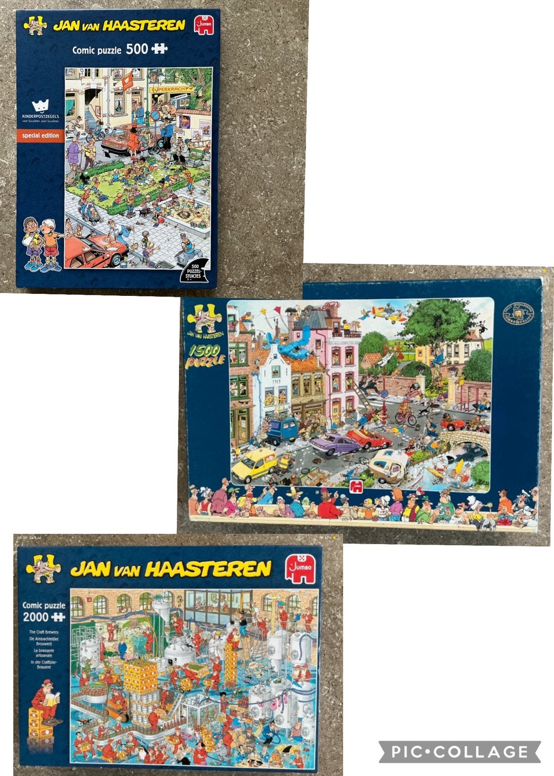3x Jan van Haasteren - 500+1500+2000 st - samen € 30,00 (KWF, Ophalen of Verzenden, 500 t/m 1500 stukjes, Zo goed als nieuw